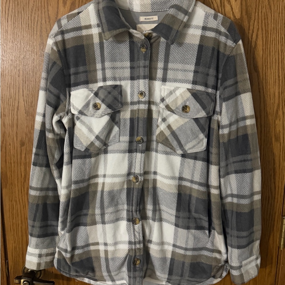 Thread & Supply Plaid Jacket - Gray and White
